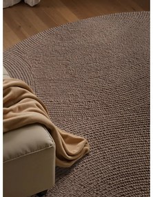 Ръчно изработен вълнен кръгъл килим в кафяво-сив цвят ø 200 cm Eleni Taupe – Hanse Home