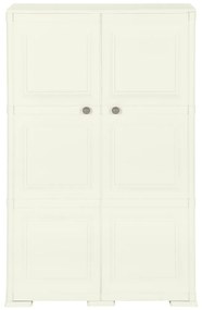 340591 vidaXL Пластмасов шкаф, 79x43x125 см, дървен дизайн, ванилов лед