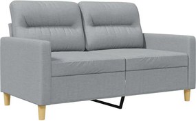 359227 vidaXL 2-местен диван, светлосив, 120 см, плат