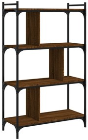 833939 vidaXL Библиотека 4 рафта кафяв дъб 76x32x123 см инженерно дърво