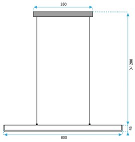 Лампа Led APP1447-CP BLACK 80cm