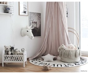 Кремав ръчно изработен памучен детски килим подходящ за пране ø150 cm ABC Natural Black – Lorena Canals