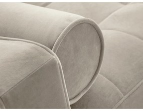 Бежов кадифен разтегателен диван Santo - Milo Casa