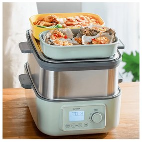 Керамична кутия за обяд Buydeem CT3007-CG, 500 мл, 19.5х16.5 см, Термоустойчива до 230°C, Съвместима с фурна и микровълнова, Зелен