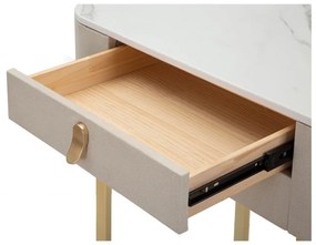 Бежова/ в златист цвят конзолна маса с плот от имитация на мрамор 40x70 cm Beauty – Mauro Ferretti