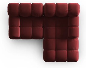 Ъглов диван от червено кадифе (десен ъгъл) Bellis - Micadoni Home