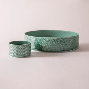 Порцеланови купи за сервиране в тюркоазен цвят в комплект от 2 бр. ø 30 см Heath Jade - Ladelle
