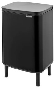 Кош за боклук Brabantia Bo Small Hi 1006649, 12 л, Плавно и безшумно отваряне, Черен мат