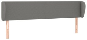3116871 vidaXL Горна табла за легло с уши, тъмносива, 163x23x78/88 см, плат