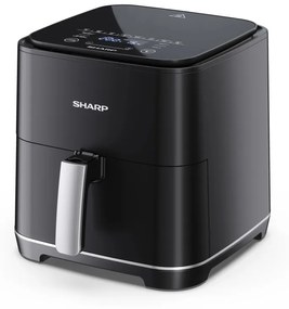 Уред за здравословно готвене Sharp AF-GS552AE-B Air Fryer, 5.5L Frying Basket, 1650 W, Digital Programme Control, 8 Pre-set Programmes, Pre-heat, Reheat, Keep warm, Cook from frozen, Black