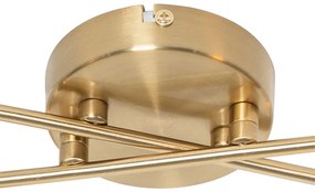 Модерна таванна лампа златиста 4-лампа с димно стъкло - Атина