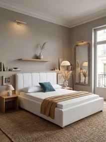 Тапициран Легло Lingo-140 x 200-White-With lifting mechanism
