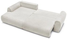 Кремав разтегателен ъглов диван от рипсено кадифе (ляв ъгъл) Lucien – Bobochic Paris