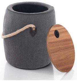 Сив пуф с място за съхранение Barril - Tomasucci