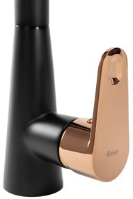 Смесител за кухня Rea Mild Black Matt rose gold