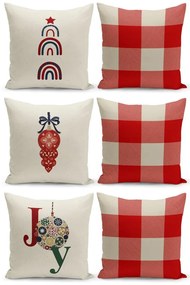Комплект от 6 коледни декоративни калъфки за възглавници , 43 x 43 cm Christmas Noel - Kate Louise