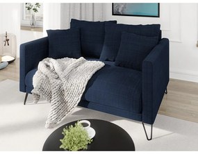 Тъмносин шенилов диван 140 cm Freya – Ropez