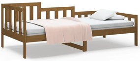 820734 vidaXL Дневно легло, меденокафяво, борово дърво масив, 90x190 см