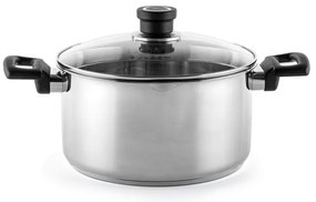 Тенджера Luigi Ferrero Sophia FR-3405, 24x13 см, 5.4 л, Стомана 18/10, Стъклен капак, Индукция, Инокс