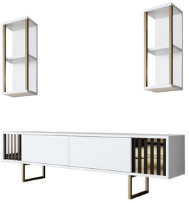 ТВ шкаф Gold, цвят Бял Черен
