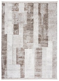 Дизайнерски винтидж килим с геометрични шарки в кафяви нюанси Ширина: 200 см | Дължина: 300 см