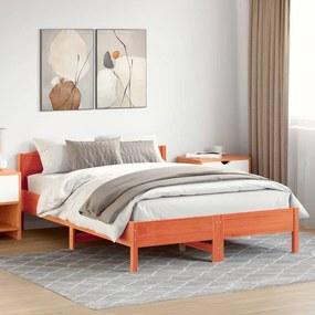 3216199 vidaXL Рамка за легло без матрак, восъчнокафяв, 150x200 см, бор масив