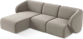 Светлокафяв кадифен ъглов диван (ляв ъгъл) Lani – Makamii