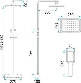 Комплект за душ REA Tom brush gold