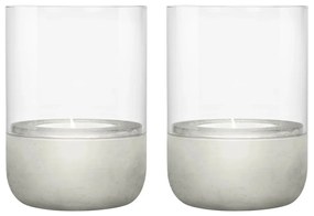 Комплект от 2 стъклени свещника с бетонна основа Calma - Blomus