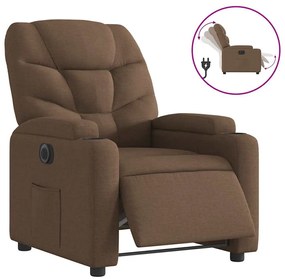 3204576 vidaXL Електрически наклоняем стол, кафяв, текстил