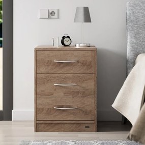 Нощно шкафче Eloise - комплект от 2 части, 3 чекмеджета, 54 × 39 × 28 cm antracitová