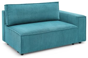 Модулен диван от син велур, десен ъгъл Nihad modular – Bobochic Paris