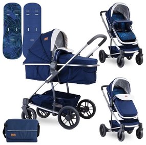 Детска комбинирана количка S-500 LORELLI - Dark Blue Flowers