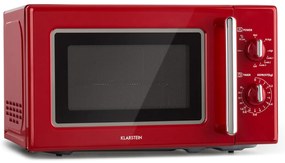 Klarstein Caroline, микровълнова фурна, 20 л, 700/1000 W, Ø 25.5 см, QuickSelect, ретро, червено