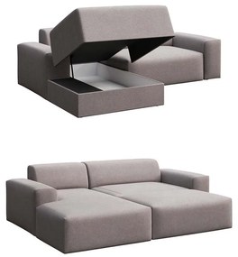Сив ъглов разтегателен диван (ляв ъгъл) Fluvio - MESONICA