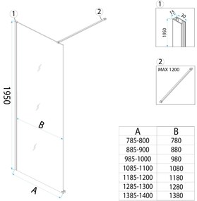 Параван за душ Rea Flexi Transparent / Black 120