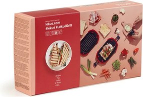 Съд за гриловане в микровълнова Lekue 1009081, 25.2x14.8x5.4 см, Платинен силикон, Стомана с незалепващо покритие, От 0 до +240C, Червен