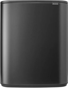 Кош за боклук Brabantia Bo Touch 1008859, 2x30 л, Плавно и безшумно отваряне, Голям отвор, Тъмносив