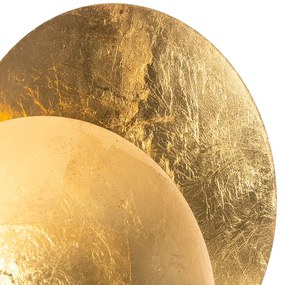 Модерна стенна лампа златиста кръгла 20 см - Sunrise