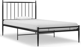 325009 vidaXL Рамка за легло, черна, метал, 90x200 см