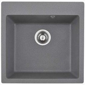 Кухненска мивка ICGS 5050 GRAY, гранит, едно корито, със сифон, 50x20х50см