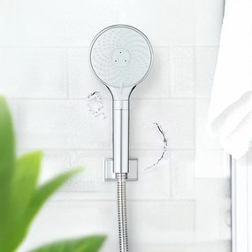Пластмасова душ глава в блестящо сребрист цвят ø 12 cm Water Saving – Wenko
