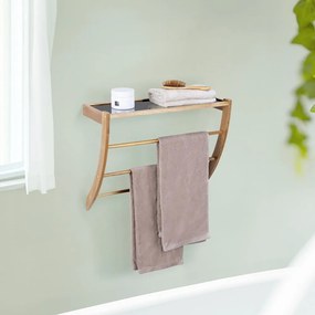 Стенна дървена поставка за кърпи в тъмно естествен цвят Fondi – Wenko