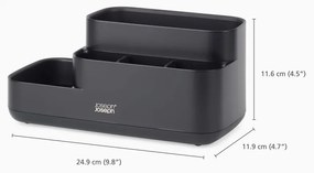 Органайзер за баня Joseph Joseph EasyStore 70600, 5 отделения, 24.9х12 см, Неплъзгаща се основа, Черен