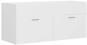 804674 vidaXL Долен шкаф за мивка, бял, 100x38,5x46 см, инженерно дърво