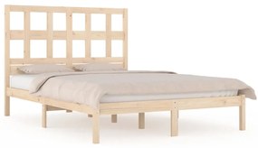 3104453 vidaXL Рамка за легло без матрак, 135x190 см, масивна чамова дървесина