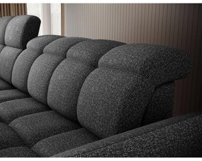 Тъмносив кадифен сгъваем/с място за съхранение ъглов диван (ляв ъгъл) Beneth – ELTAP