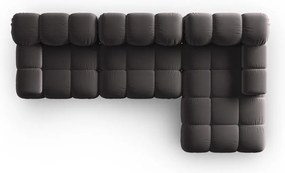 Тъмносив кадифен диван 285 cm Bellis - Micadoni Home