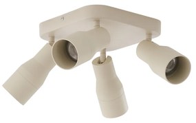 Таванно точково осветление бежово GU10 50mm квадратно 4-светлинно - Stanley