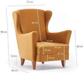 Жълт фотьойл Lola Brejer - Artie